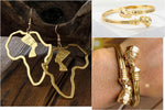 Shop Nefertiti African Map Earrings and Cuff Bracelets