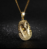 Iced out Pharaoh Cubic Zircon Pendant Necklace