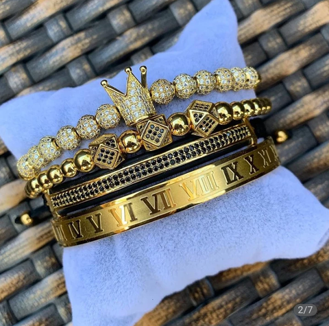 Luxury Roman Royal Crown Bracelet for Men