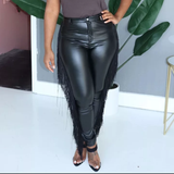 Cowgirl High Waisted Black Faux Leather Pencil Pants