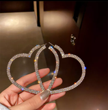 Big Crystal Heart Earrings