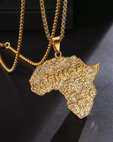 African Map Pendent Necklace 24 inches
