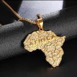 African Map Pendent Necklace 24 inches