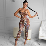 "His Muse" Two Piece Corset Top and Pants Set