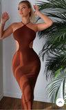 "Silhouette" Cut out Bodycon dress " Rust"