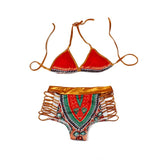 GLAM-AF-COSMETICS Ethnic Style Swimwear Women Printed Swimsuit Bikinis